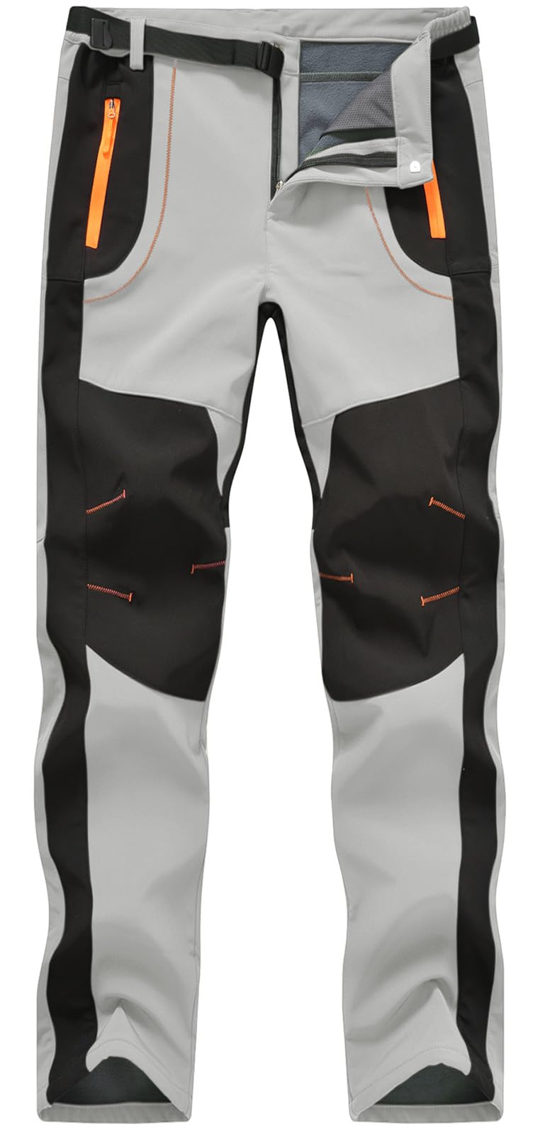 RdrukoMen's Outdoor Lightweight Waterproof Hiking Skiing Climbing Cargo Pants with Belt