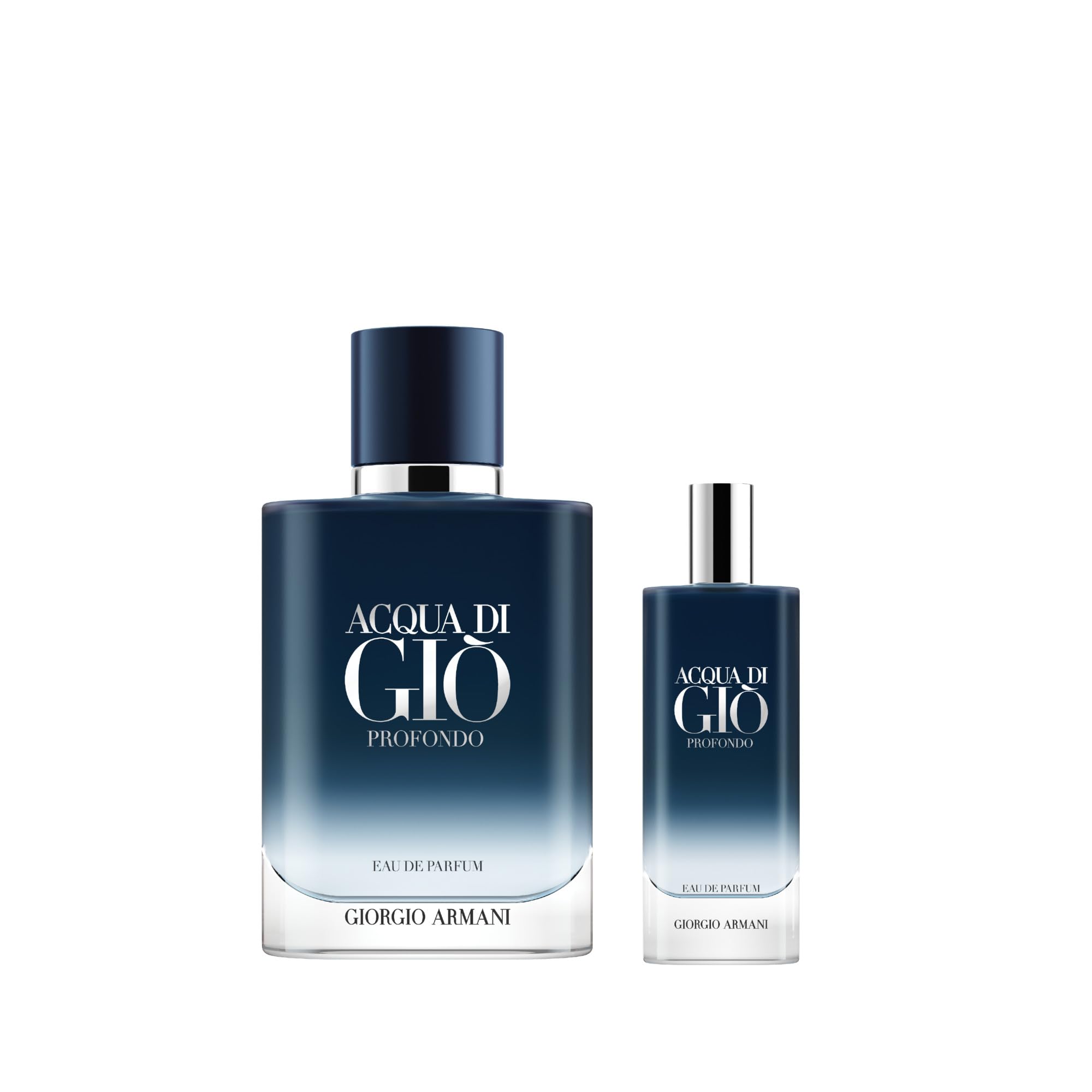 Armani Beauty – Acqua di Giò Profondo – Eau de Parfum – Men's Cologne Gift Set - Fresh & Aromatic – Travel Size & Full Size, 0.15 Fl Oz, 3.4 Fl Oz