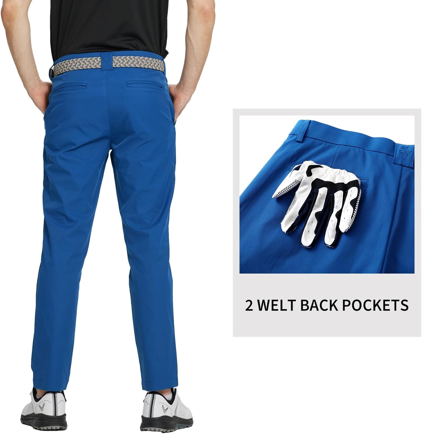 M MAELREG Golf Pants Men Quick Dry - 30"/32"/34" Stretch Lightweight 5 Pockets Water-Resistant Casual Mens Dress Pants - Image 3