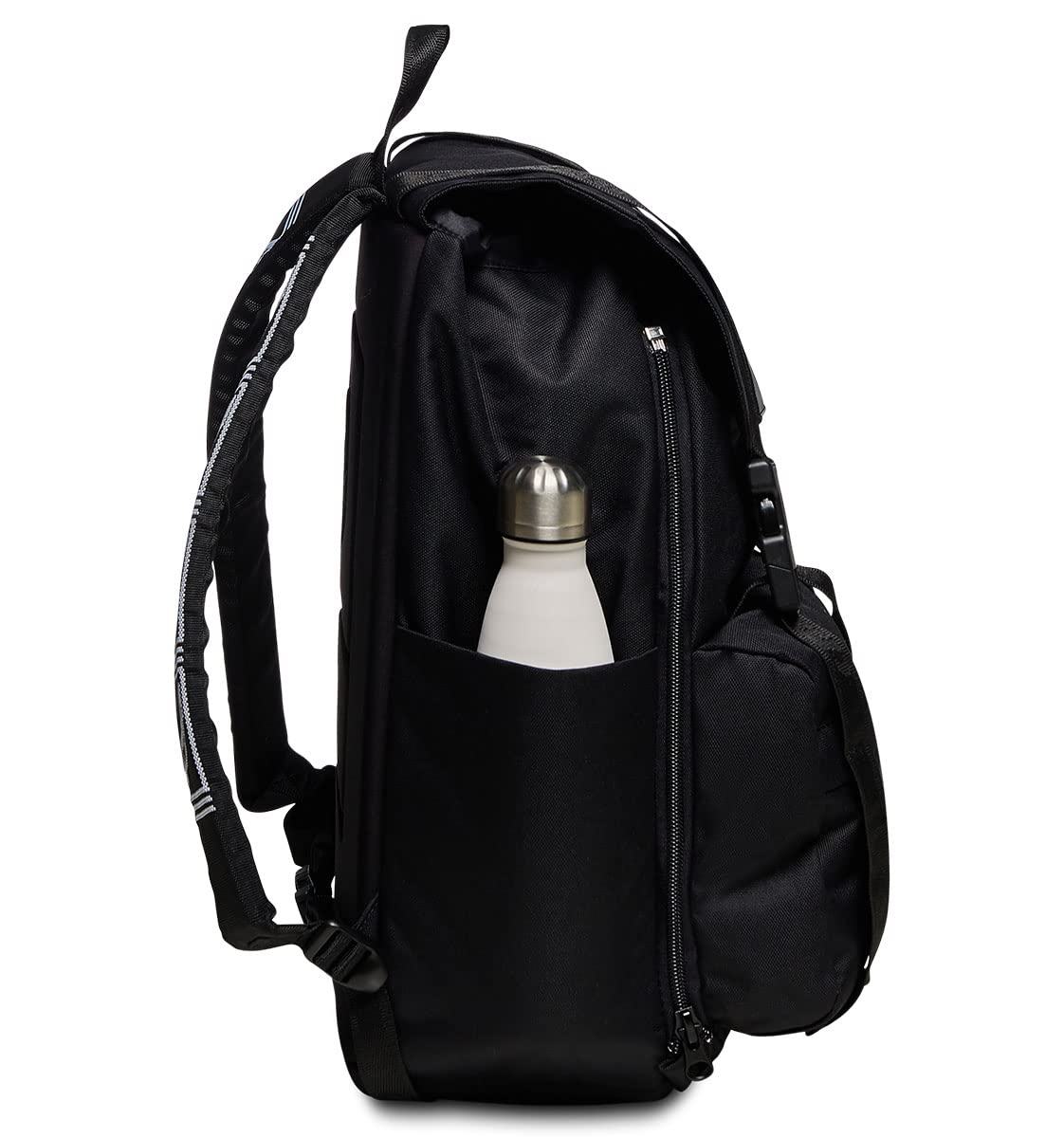 Invicta Zaino Ufficio Square, Zaino Estensibile con Tasca Porta PC Portatile Fino a 14" e Tasca Porta Borraccia, Scuola, Lavoro, Unisex