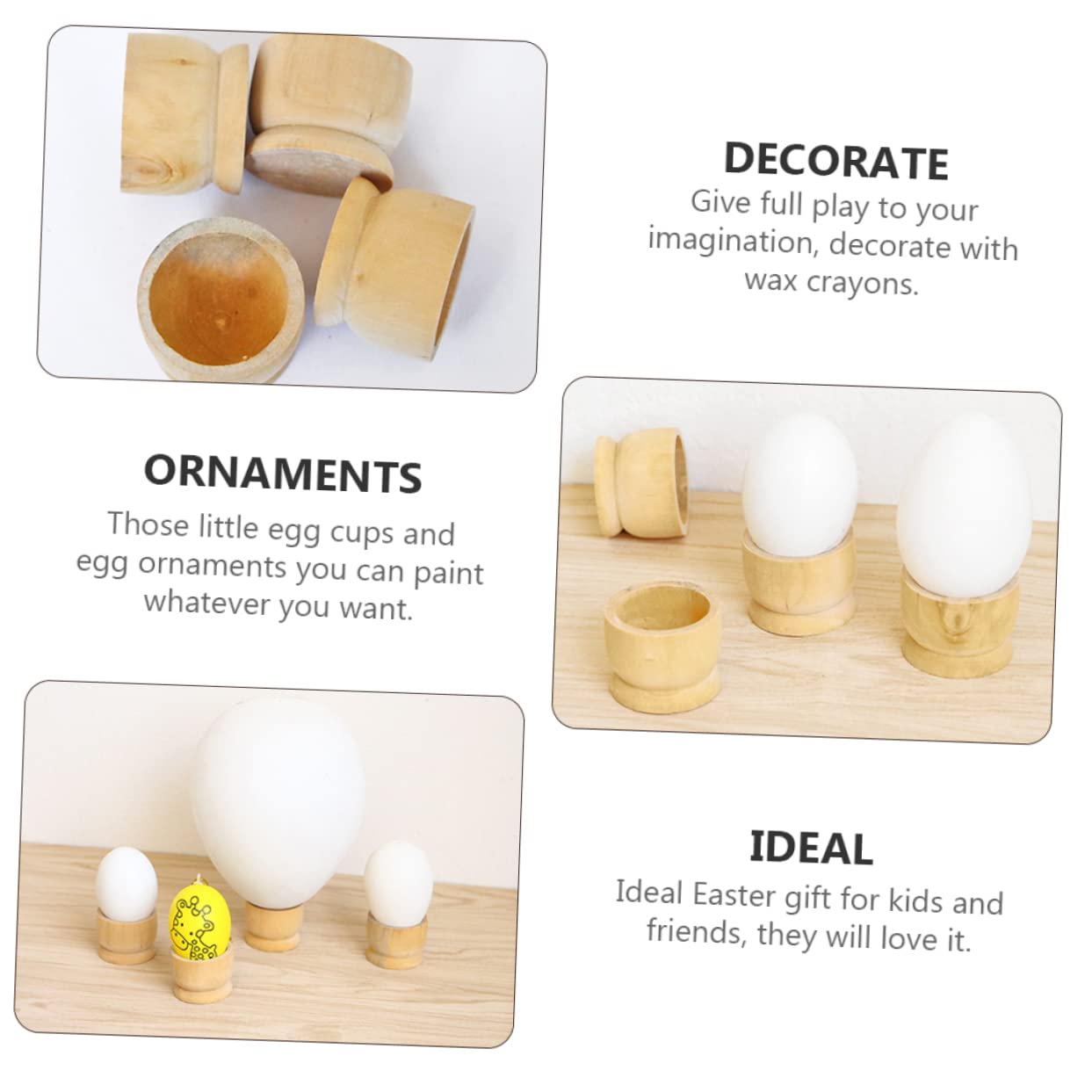 3 Sätze Eierschale Riesiger Osterkorb Einzelner Eierhalter Eggmazing Osterdeko Ostereier Halterung Easter Egg Decoration Eierbecher Aus Holz Osterei-holzhalter Hölzern 20 Stück * 3
