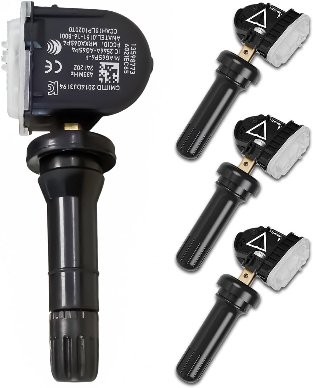 13598773 TPMS Sensor Tire Pressure Sensor Set of 4 433 MHZ Compatible with Chevy Silverado 1500 Camaro Impala Traverse Malibu Express Suburban Silverado Cruze Buick Enclave Lacrosse GMC Sierra