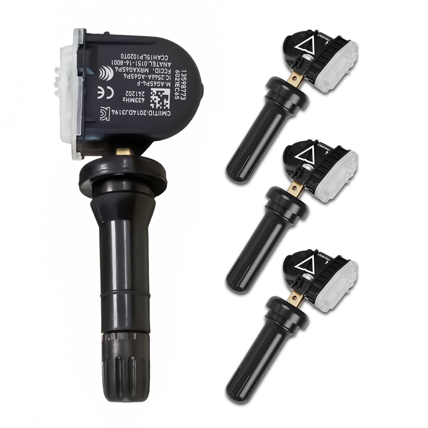 13598773 TPMS Sensor Tire Pressure Sensor Set of 4 433 MHZ Compatible with Chevy Silverado 1500 Camaro Impala Traverse Malibu Express Suburban Silverado Cruze Buick Enclave Lacrosse GMC Sierra