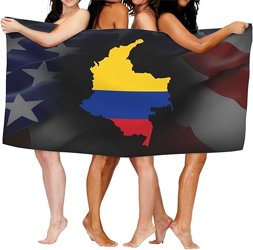 SwpWab Toalla de playa con diseño de bandera de Colombia, de secado rápido y altamente absorbente, toallas de natación suaves para hombre y mujer,