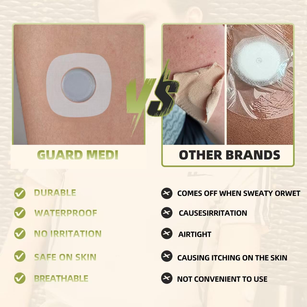 Klebepflaster für Dexcom G7 – wasserdichte CGM-Sensorabdeckungen zum Schwimmen, Duschen und für den täglichen Gebrauch – hypoallergen, transparent und bequem