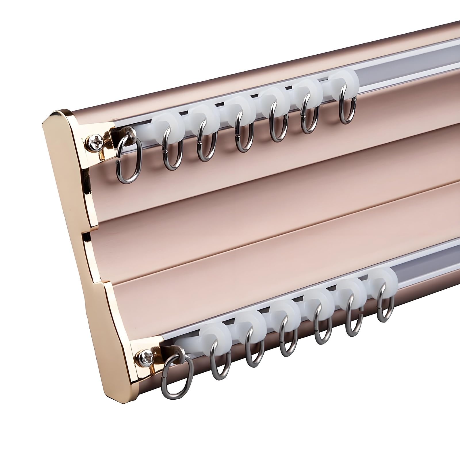 Système de rail de rideau en aluminium de 4,30 m avec rouleaux silencieux pour un fonctionnement fluide, idéal pour les rideaux de fenêtre et les séparateurs de pièce, installation facile