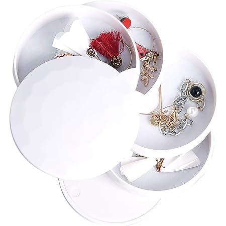 4 Couches Boîte à Bijoux Rotatif Bijoux Rangement Organisateur De Maquillage Boucle D'Oreille Titulaire De Stockage Blanc