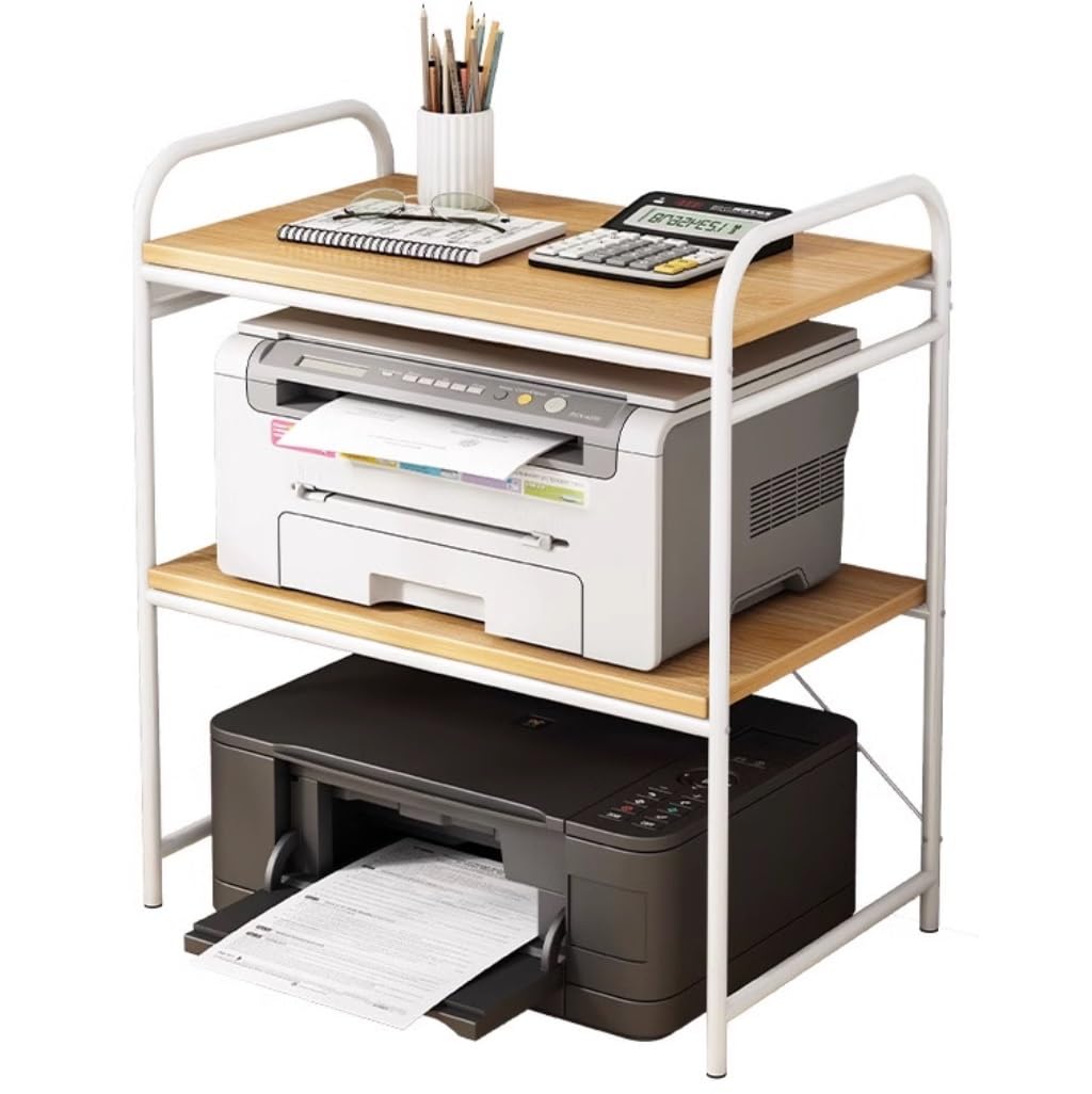 Tavolo per Stampante Supporto per Stampante con Tavolo per di Archiviazione 2 Ripiani da Scrivania Organizer per per Supporto per Stampante