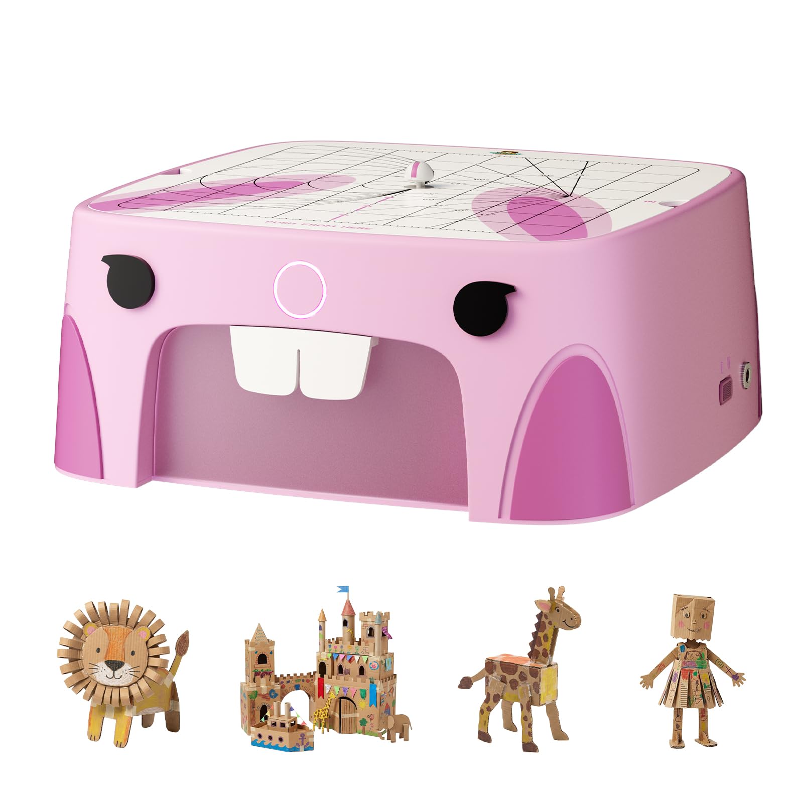 SainSmart x BeaverBot C2 Taglierina per Cartone Bambini, Giocattolo STEM Coniglio, Lama Protetta, 2 Velocità, per Lavoretti Creativi e Modelli 3D, 4-12 Anni