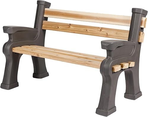 RTS Home Accents Extremos de banco de longitud personalizada ligeros para interiores o exteriores con respaldo y reposabrazos (madera y tornillos se