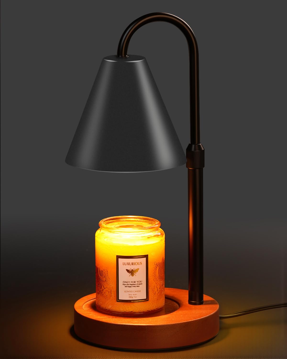 ZXMEAN - Lámpara calentadora de velas con regulador, altura ajustable, temporizador de 2 horas