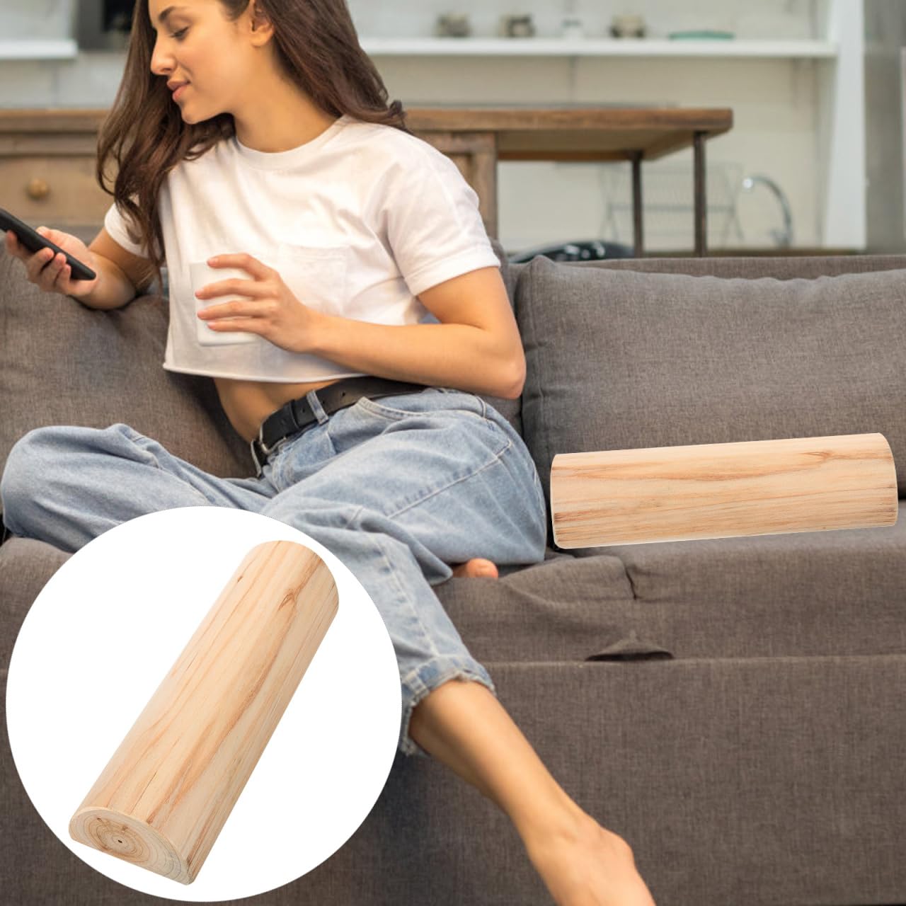 SEWACC Almohada Cervical de Madera para Sauna Soporte Lumbar Ergonómico Almohada de 7 CM de Altura para Uso Diario Baño de Vapor Accesorio para Relajación y Cuidado Cervical