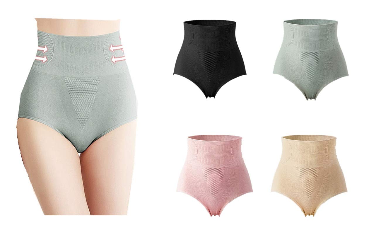 xiaoyun4-Pack High waisted underwear, women's postpartum body shaping, waist shaping, hip lifting, graphene antibacterial cotton crotch, large briefs