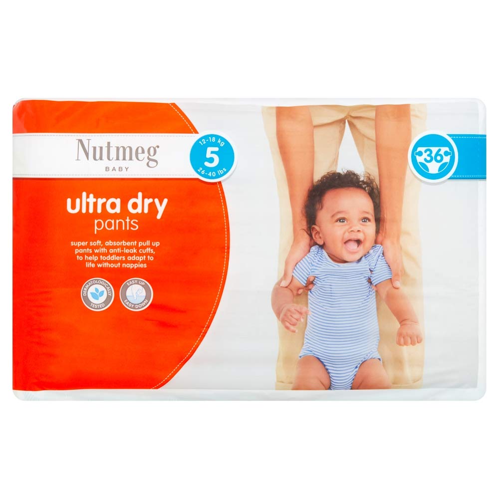 Nutmeg Baby Ultra Dry Size 5 12-18kg/26-40lbs 36 Pants