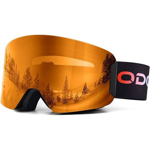 Odoland Kids Ski Snowboard Goggles, Anti-Fog OTG Cylindrical Snow Goggles for Youth Boys & Girls Snow Skiing