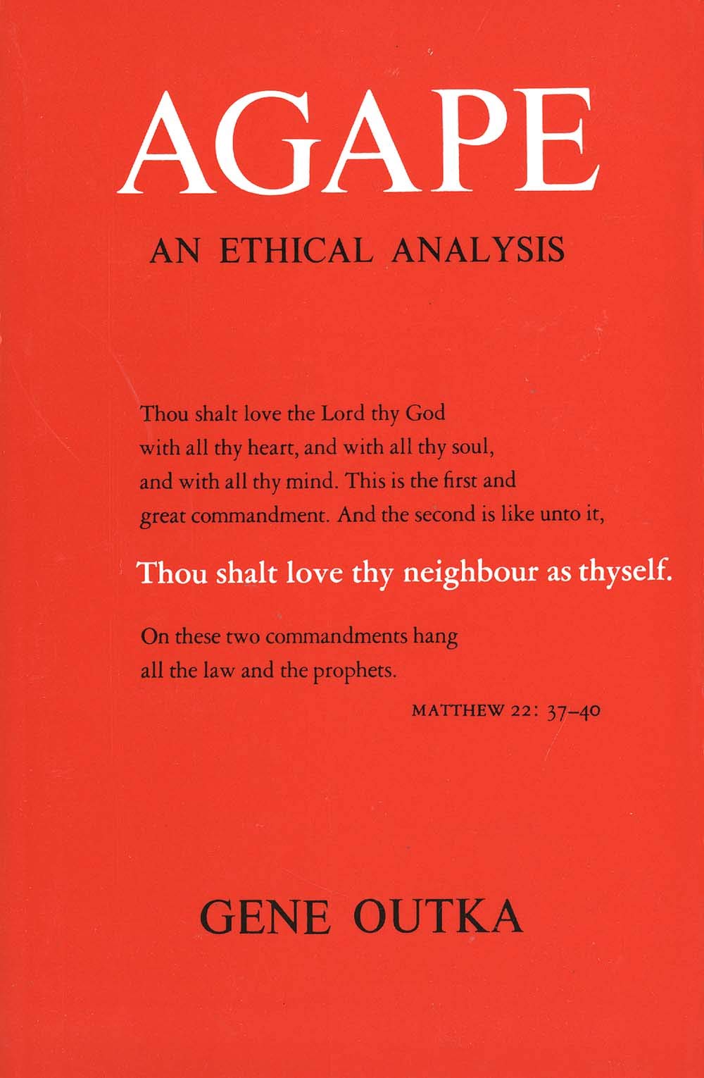 Agape (Yale Publications in Religion)