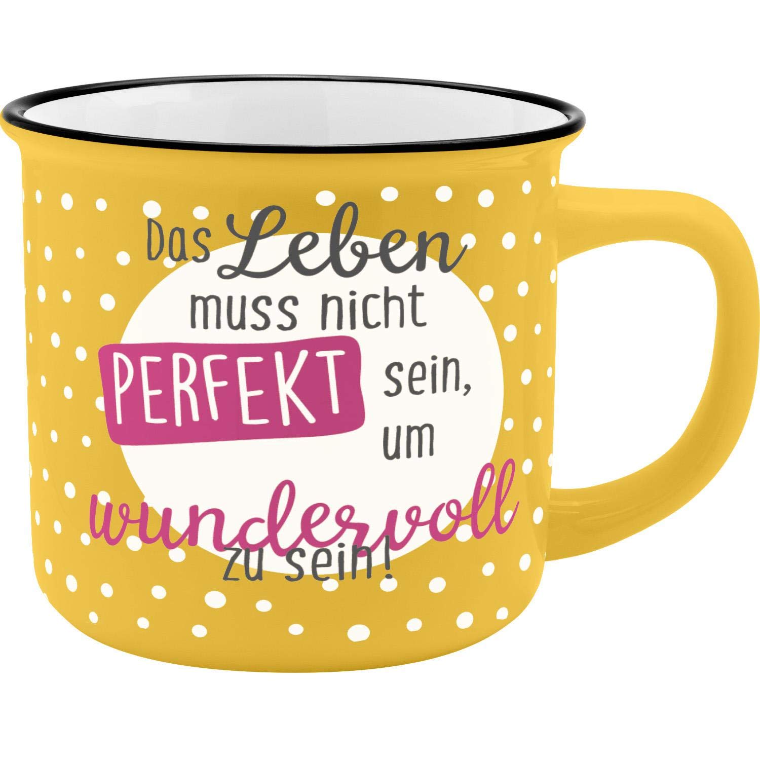 GRUSS & CO Mug Motif Life | New Bone China Porcelain, Enamel Look, 35 cl, Mug with Saying, 45777, 1 Piece (Pack of 1)