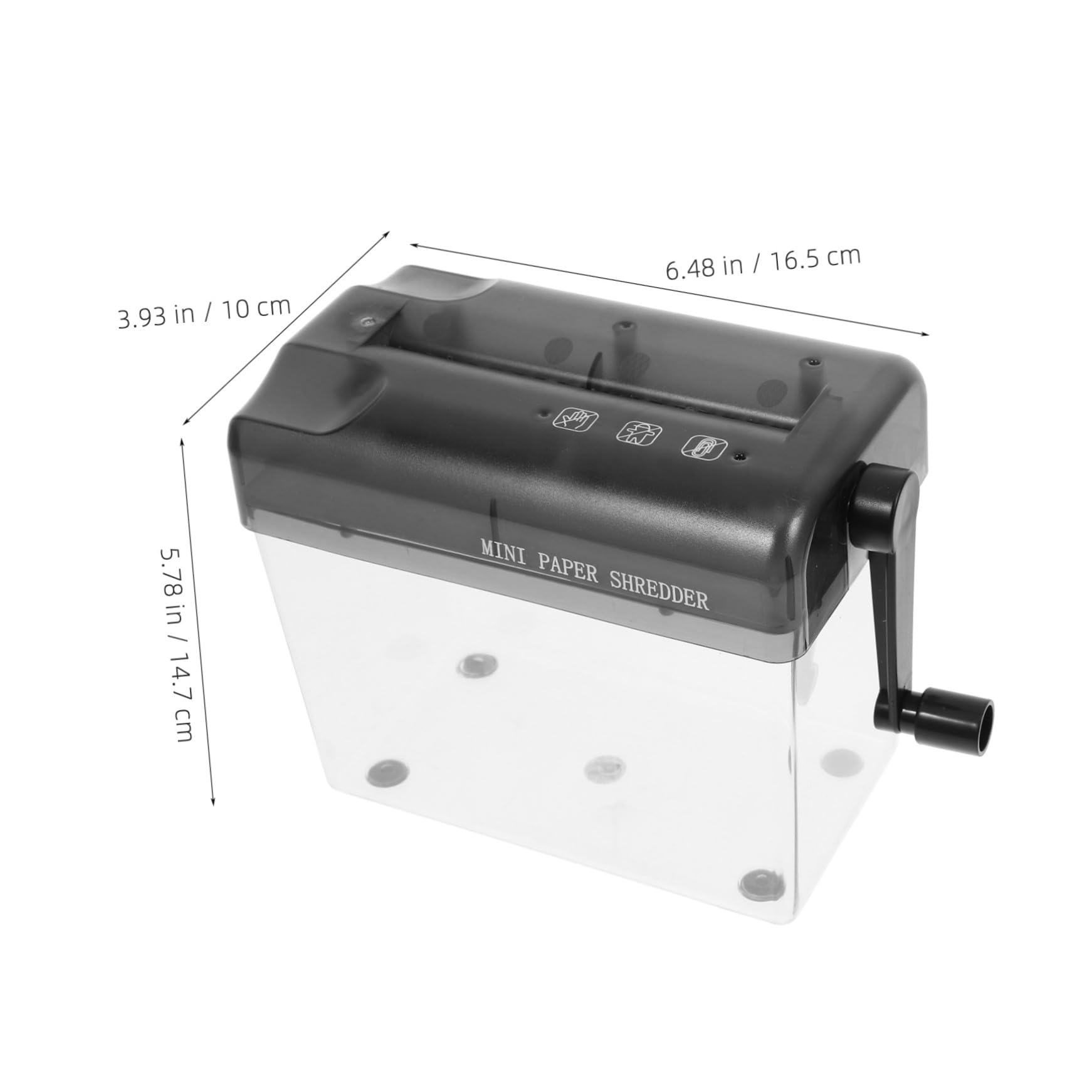 Destructeur de Documents Manuel Noir Portable en ABS et Acier Inoxydable, Petit Broyeur de Papier pour Bureau et Maison, pour Enseignants