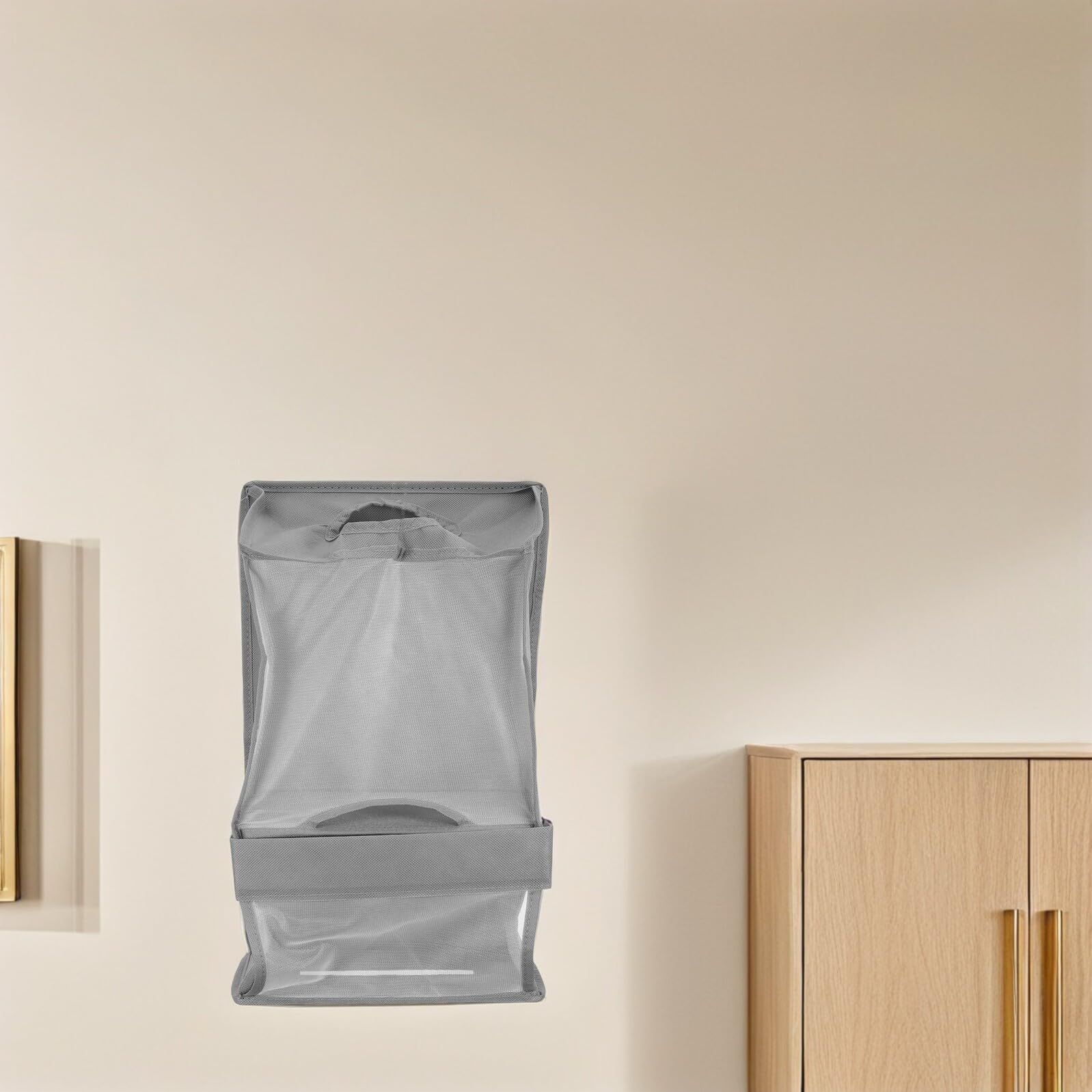 Dispensador de Bolsas de Basura para Montaje en Pared, Caja Organizadora Gris Transparente, Soporte Compacto para Bolsas de Supermercado Reutilizables, Adecuado para Cocina,