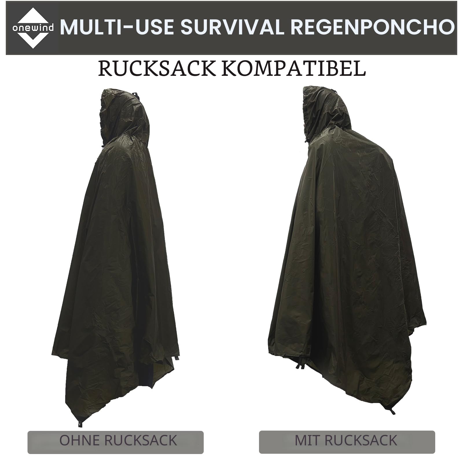 Onewind Survival Shelter, Ultraleicht Notüberlebensunterkunft, Regenfest Winddicht für Camping, Wandern und Backpacking