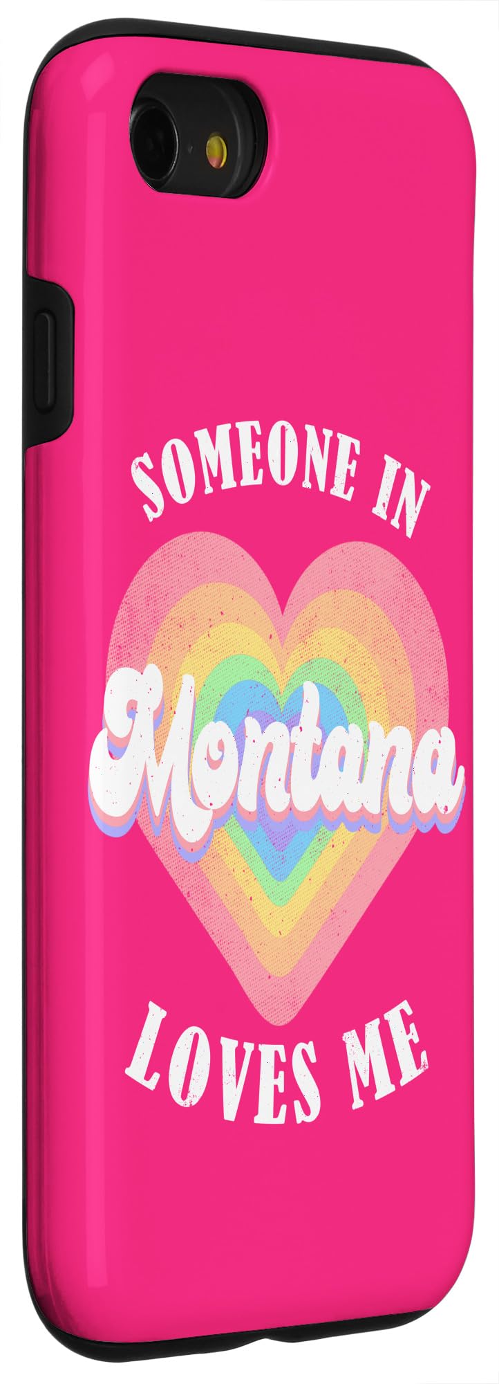 iPhone SE (2020) / 7 / 8 Someone In Montana Loves Me Heart Retro Groovy Case - Image 3