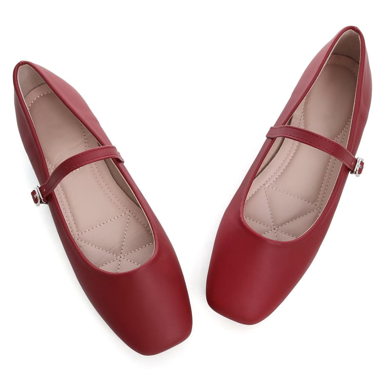 LUXINYU Women's Slip on Flats,Classy Round Toe Solid Classic Mary Jane Ballet Dance Shoes Soft Comfortable PU Flat Shoes