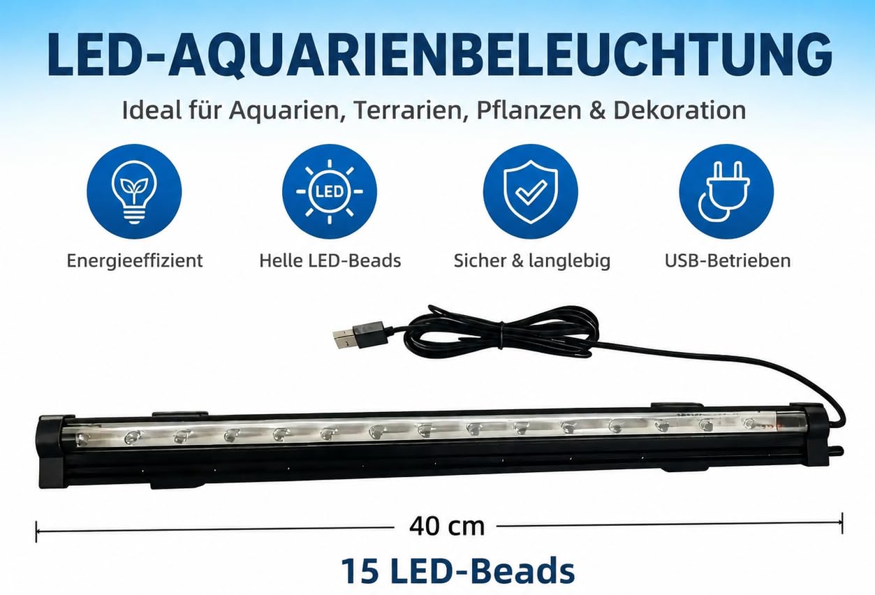 LED Sprudelstein fürs Aquarium, RGB Luftausströmer mit 7-Farben-Wechsel, tauchbare Aquarium Beleuchtung und Luftblasenleiste für Süß- und Meerwasser