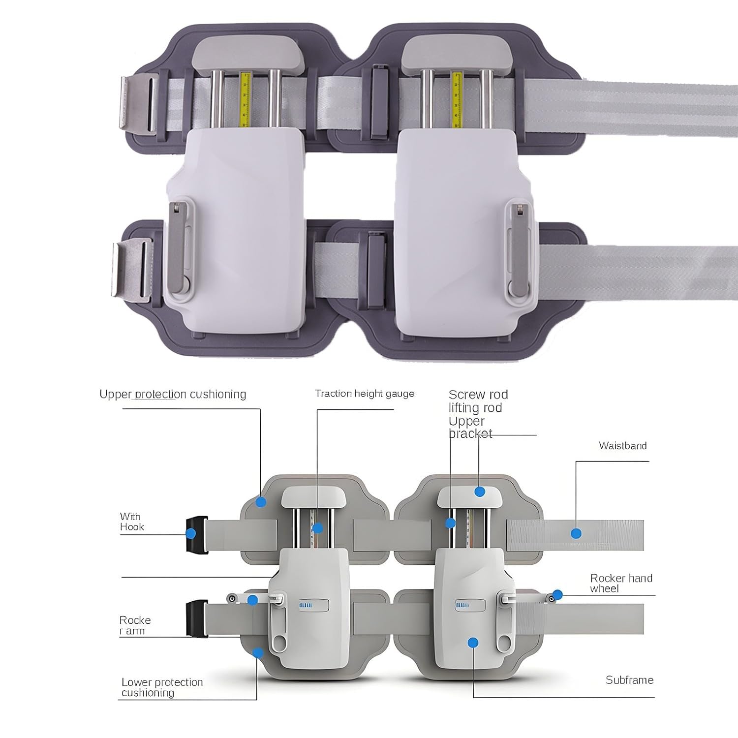 Lower Back Traction Devices for Home Use, Spinal Decompression Belt Bilateral Synchronization And Dynamically Adjustable, Stretcher for Lower Back Pain Relief