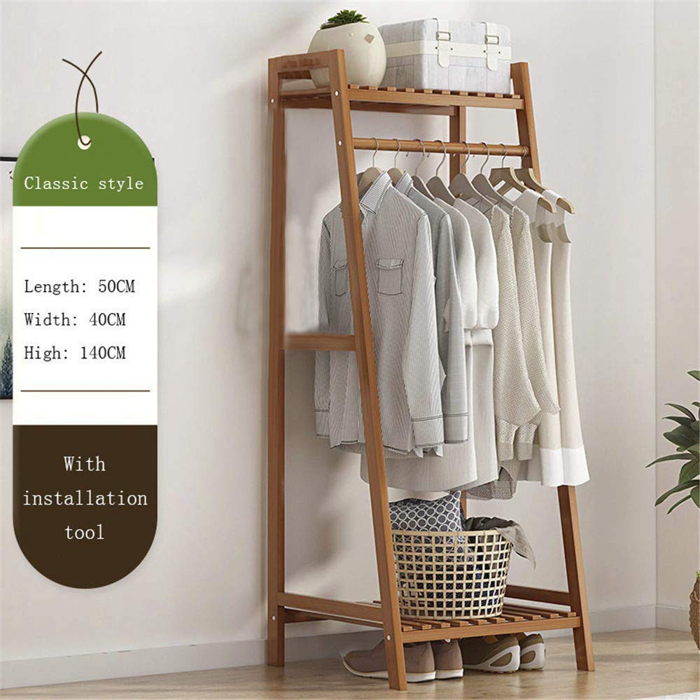 Naayaab Craft Bamboo Coat Rack, Multifunctional Cloth Stand With Rack, Top Shelf&Shoe Stand With 2 Hook Clothing Storage Organizer Shelves For Hallway,Living Room (L-50 X W-40 X H-140) Cm (B08NQ2CDQB) Amazon Price History, Amazon Price Tracker