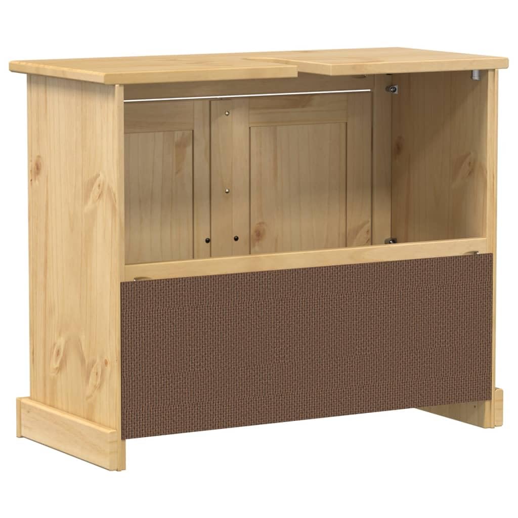 Armario para Lavabo de Baño de Madera Maciza de Pino con Tiradores de Metal y Amplio Espacio de Almacenamiento para Organizar Artículos de Tocador y Productos de Higiene