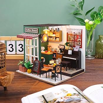 ドールハウス　ハンドメイド☆コーナールーム＆チェア3個☆ Amazon | Tonecheer ドールハウス ミニチュア 手作りキット DIY