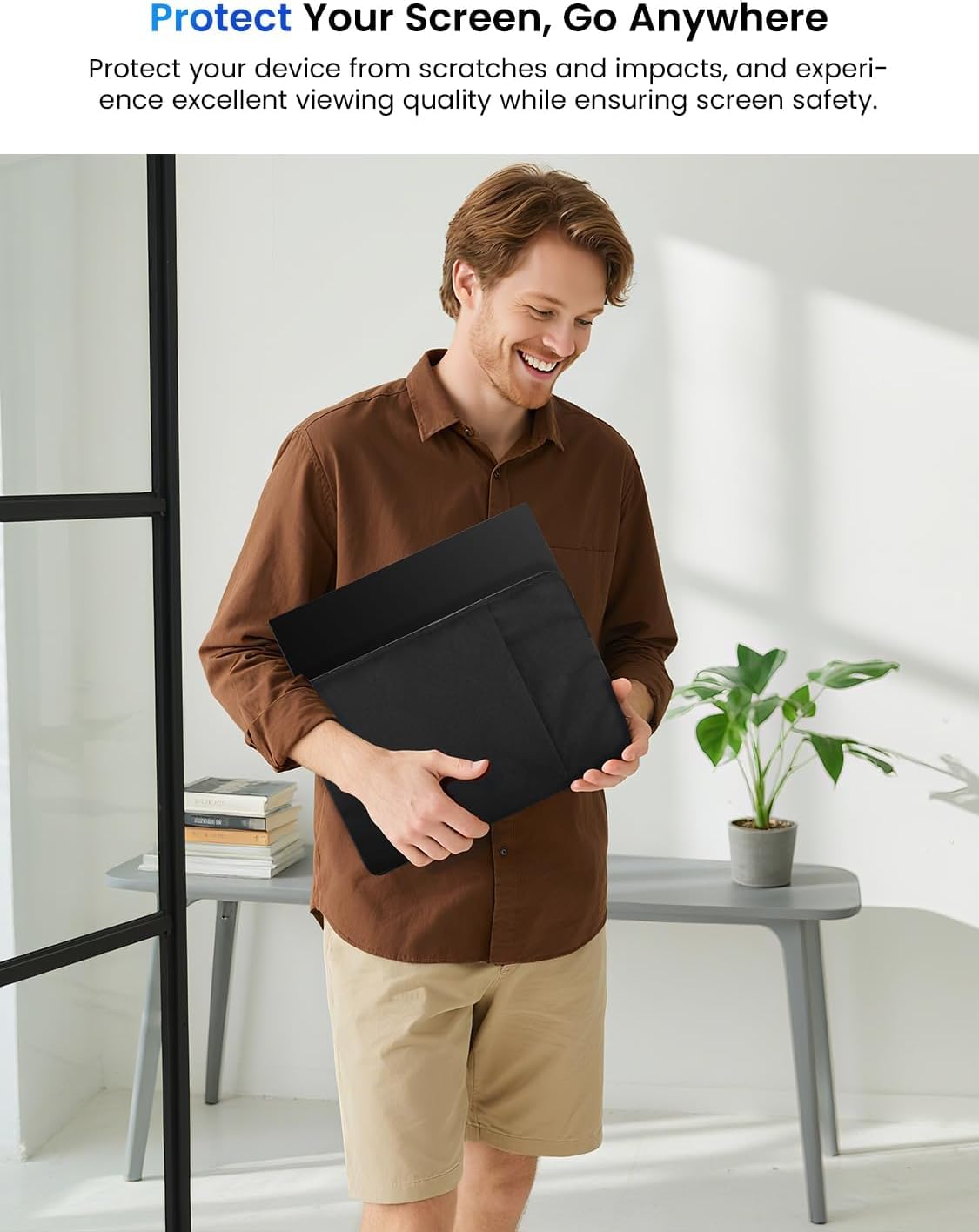 UPERFECT Monitor Portatile 15,6 Pollici Schermo Dispaly IPS 1080P FHD Dual USB C, Anti Flicker, Eye Care, Schermo Opaco, per PC/Laptop/Fonini/Console di Gioco, Montaggio VESA