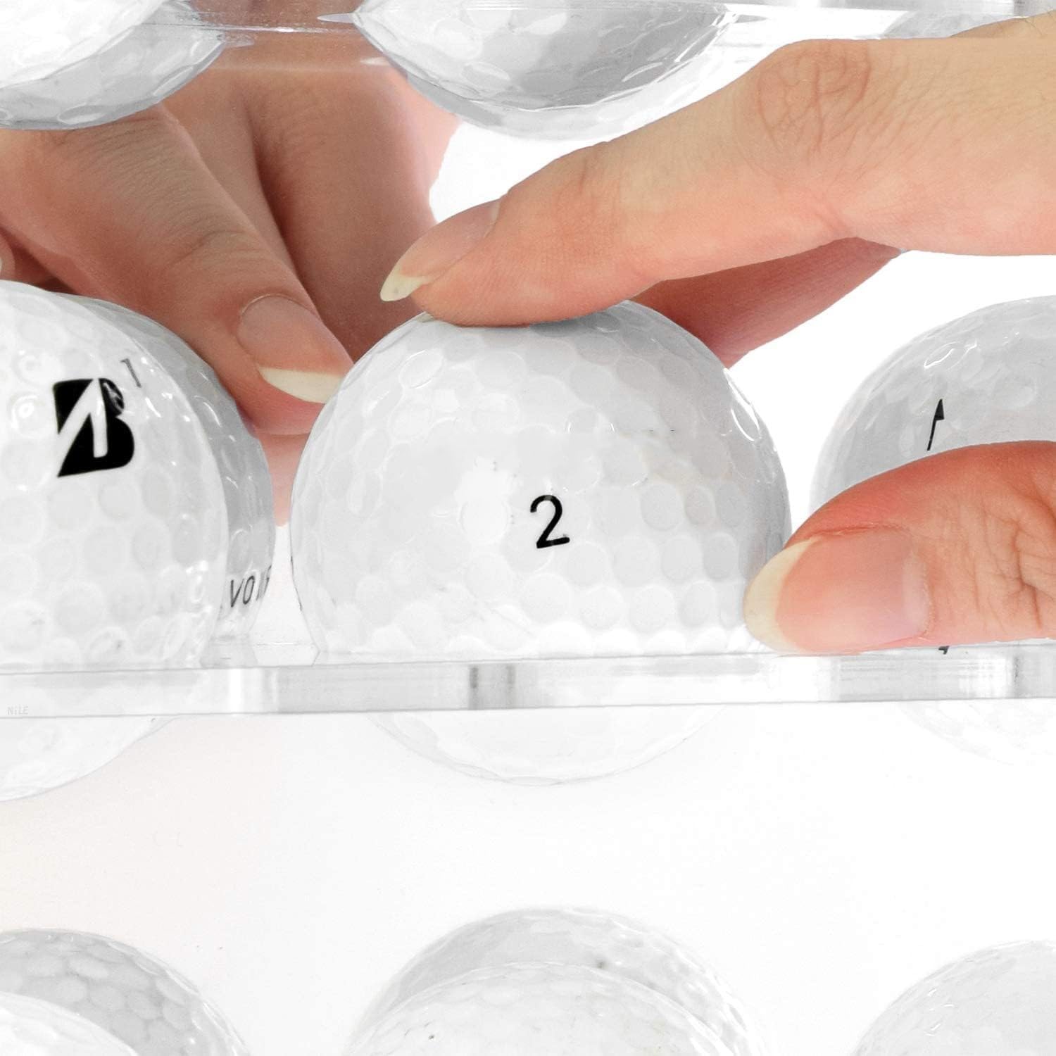 Klarer Acryl-Golfball-Präsentationsständer, 6-stöckiger Präsentationsständer mit Tür, Golfball-Halter-Vitrine für 30 Bälle