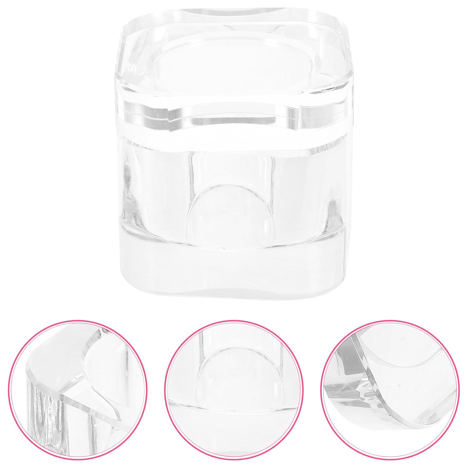 Glass Nail Art Dish Bowl for Manicure Care Mixing Acrylic Powder
