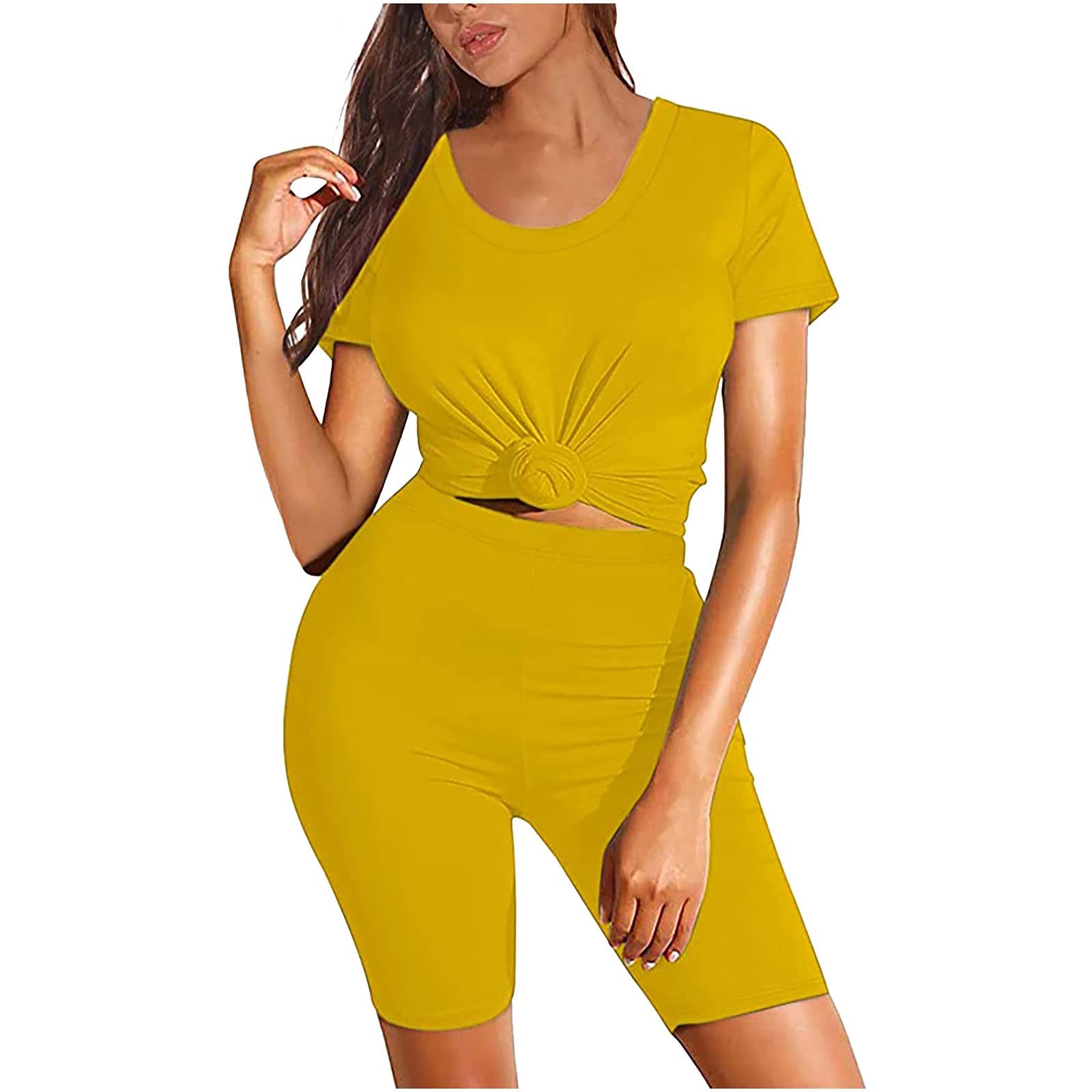 High Cut Two Piece Straight Leg Basic Sport Yoga Running Coats Sets for Womens Shorts Outfits Sets Ladies WH