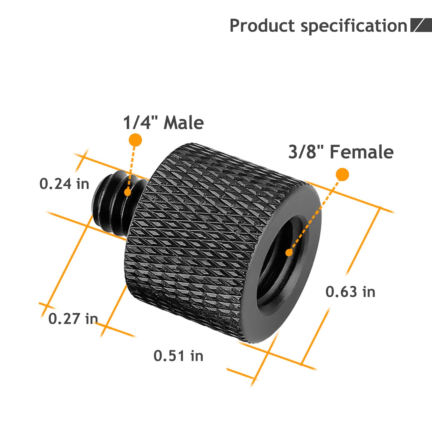 Frgyee Camera Screw Adapter Thread 1/4" Male to 3/8" Female and 3/8" Male to 1/4" Female Adapter with Personalised Silicone Ring for Camera Monitor Tripod - Image 2