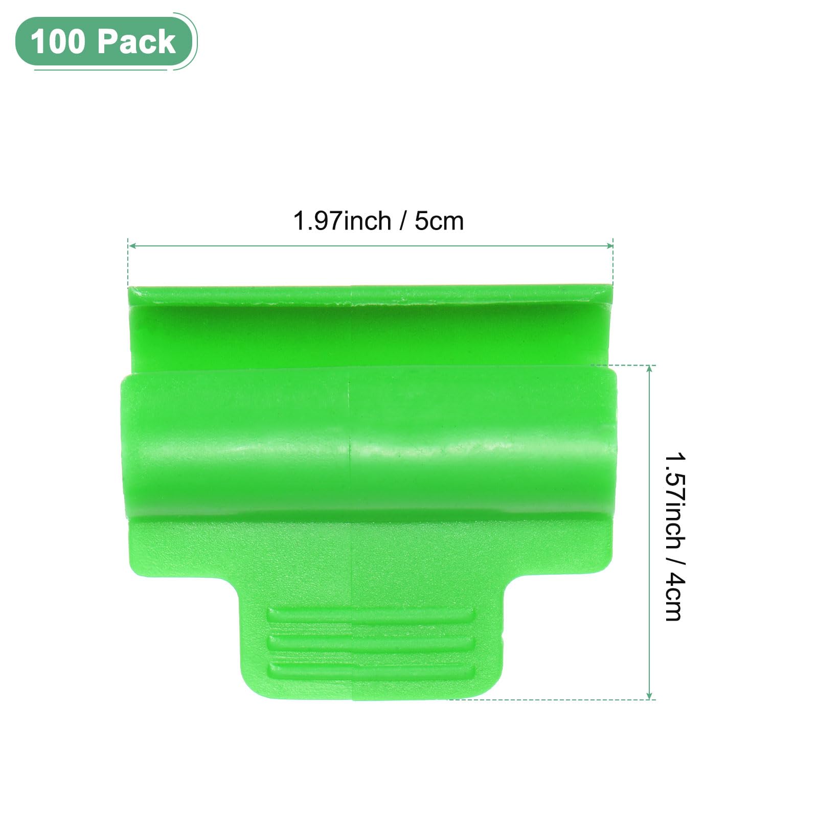 M METERXITY 100er-Pack Gewächshausklammern für 3/4-Zoll-PVC-Rohre, Gewächshausfolienklammern Schattierungsnetzstangenclip für Gartennetz/Reihenabdeckung/Gewächshaus-Kunststofffolie [Grün]