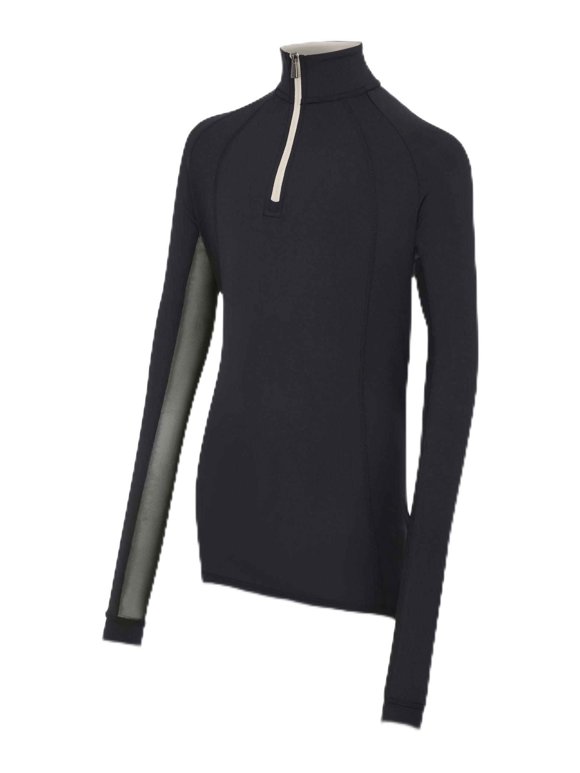 LeMieux Young Rider Hope Lightweight Base Layer - UV30+ Cooling Under Layer - Ventilated Childrens Riding Top - Black - 13-14years