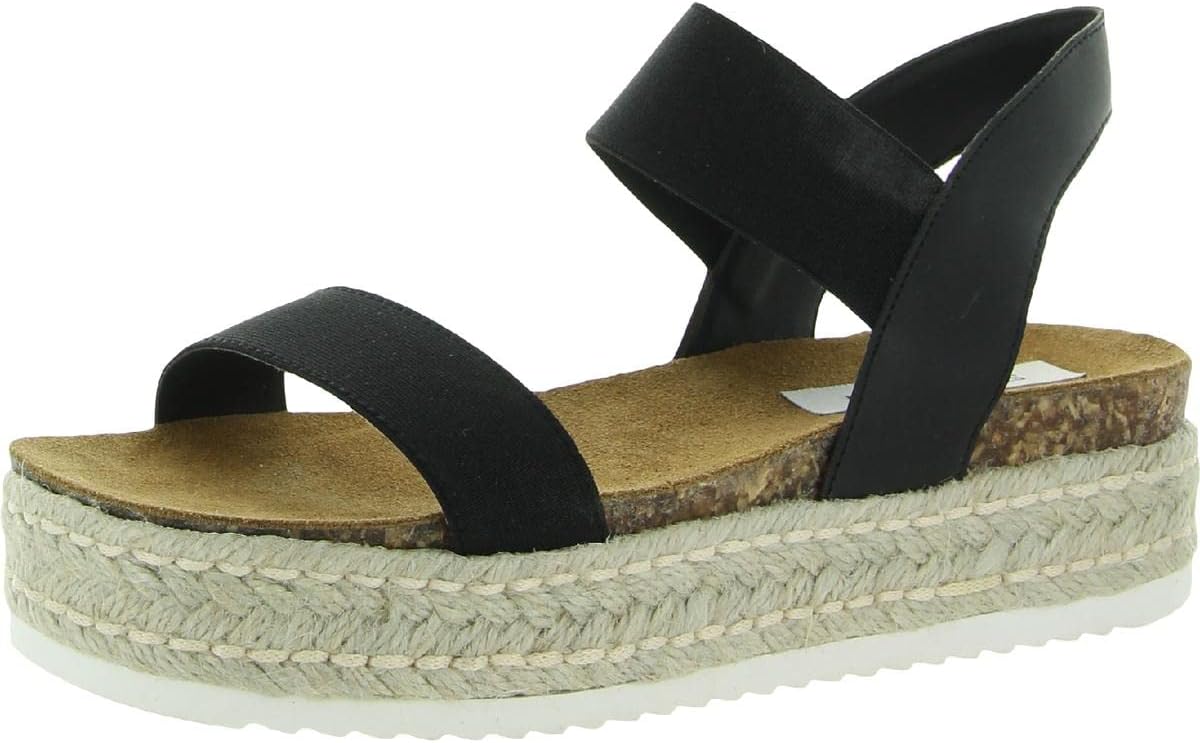 Steve Madden womens Jaklin Flat Sandal, Black, 7 US