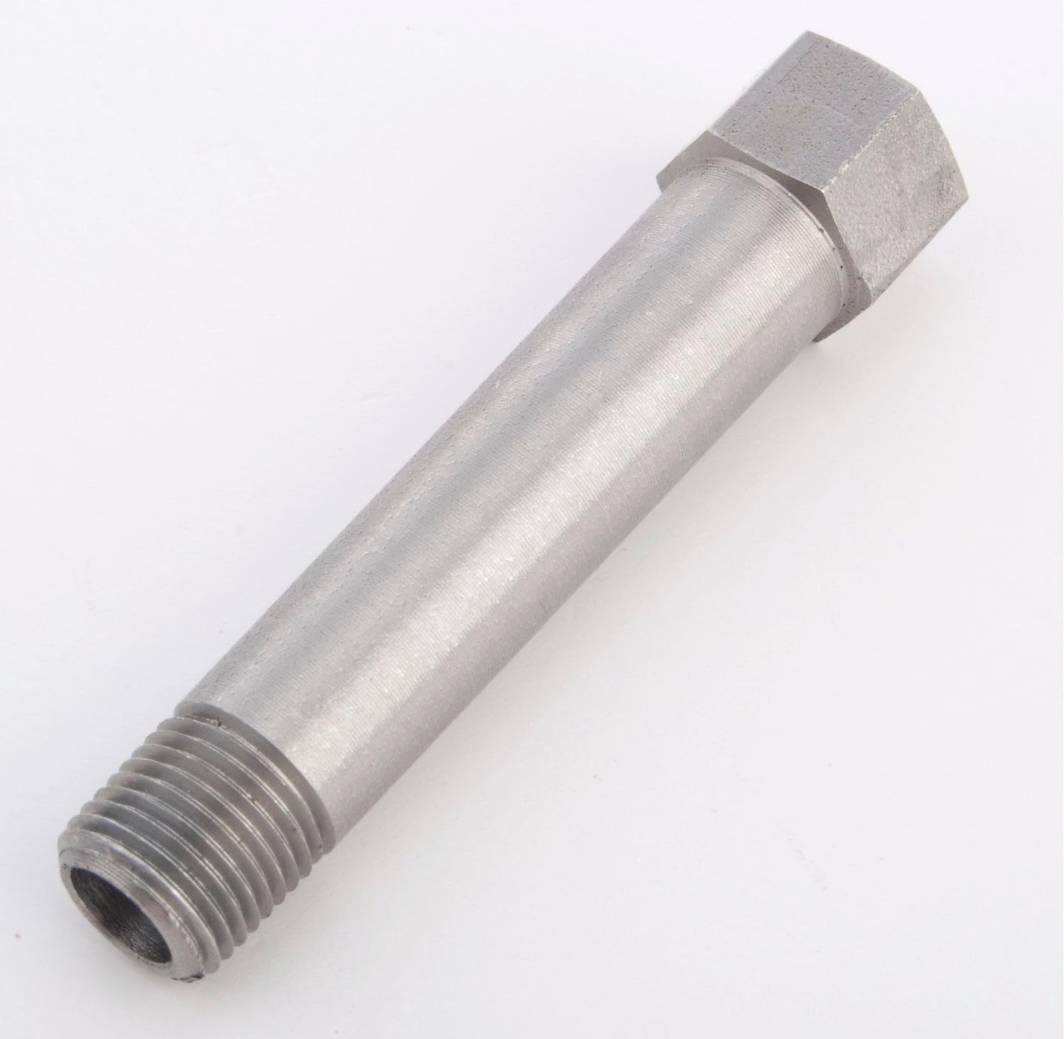 JEGS GM/Universal Oil Pressure Gauge Adapter | 2� Long | Overall Length: 2.392" | 1/8" NPT (3/8"-27) Thread | Stainless Steel | Made In USA