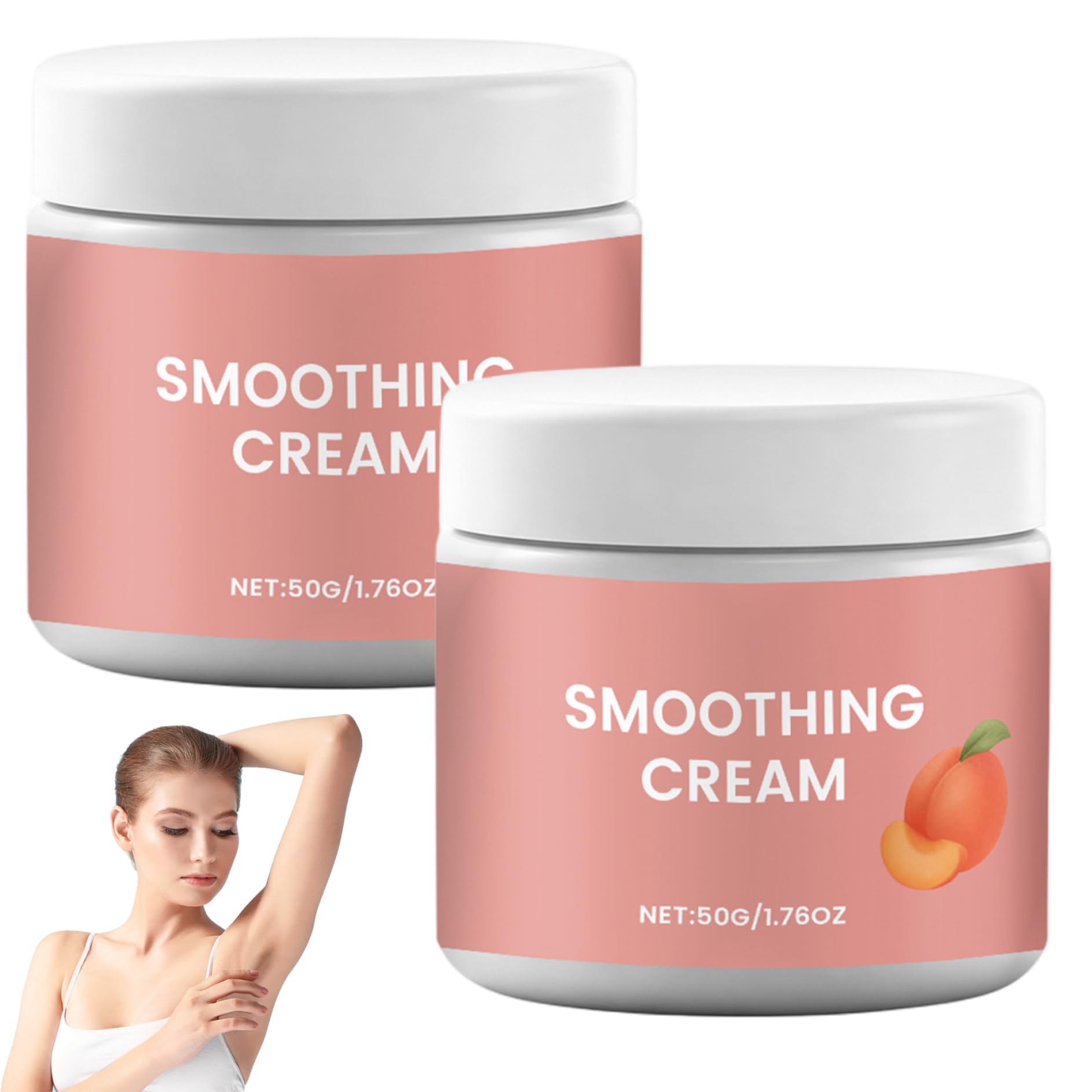 Crema depilatoria viso per donna, 2 pezzi Crema depilatoria viso per donna Formula delicata Labbro pesca per pelle liscia efficace, 50g