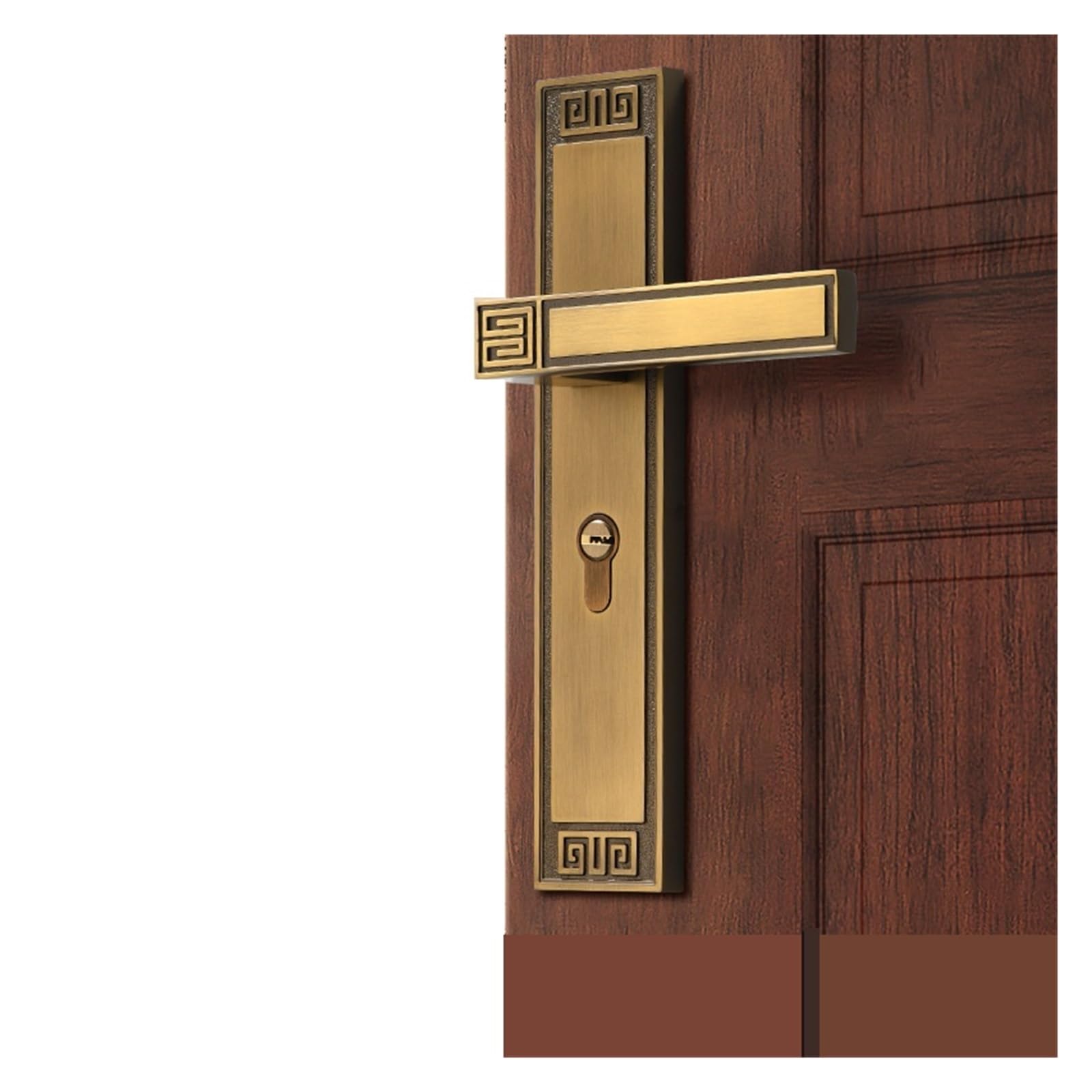 NYRXRYTCA Door Lock Indoor Bedroom Door Lock Magnetic Silent Door Lock Household Solid Wood Door Lock Retro Door Handle(Brass,Type B-Silent door lock)