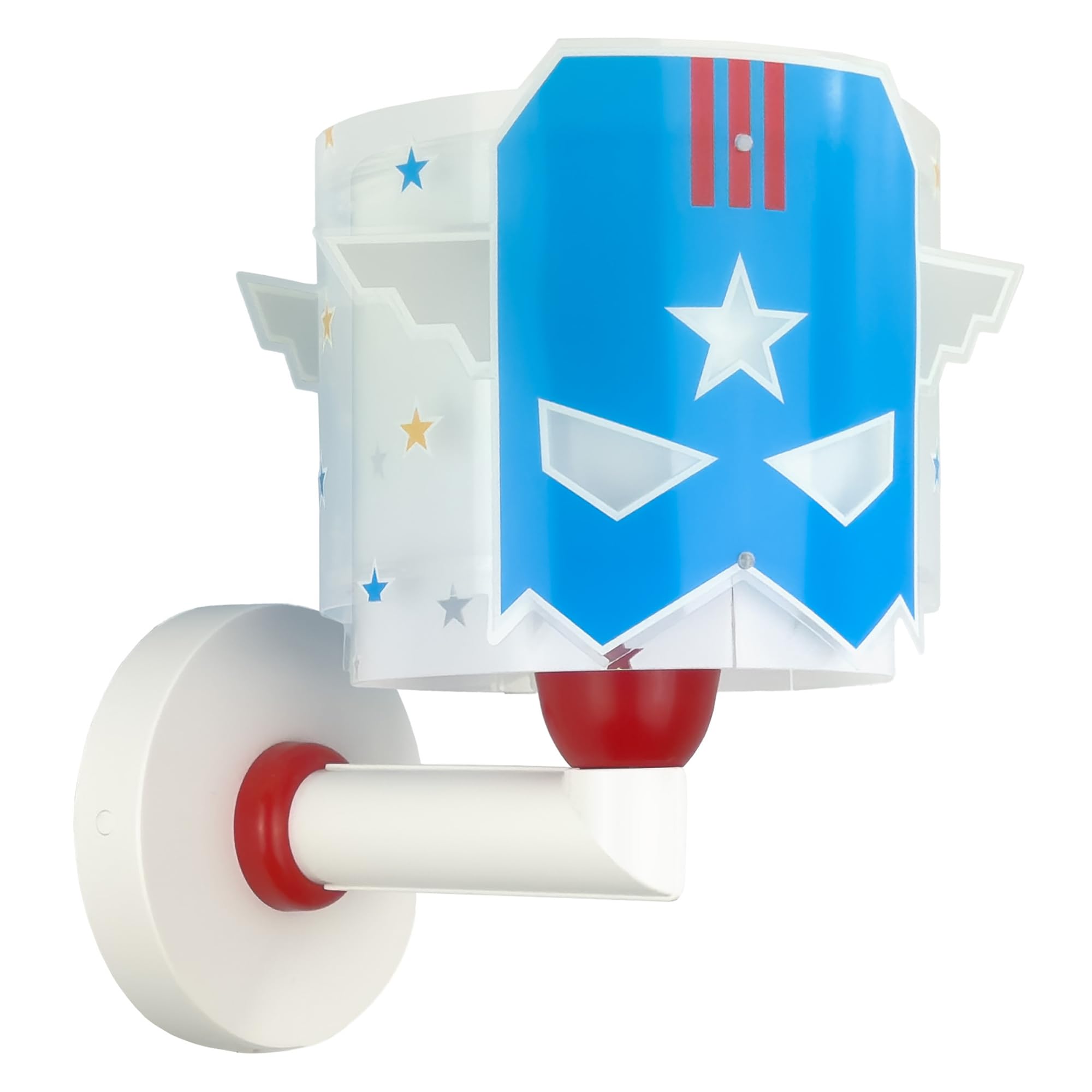Dalber Lámpara Aplique Pared Infantil Blue Hero | Lámpara aplique de pared con instalación directa a la corriente o mediante cable con interruptor incluido.