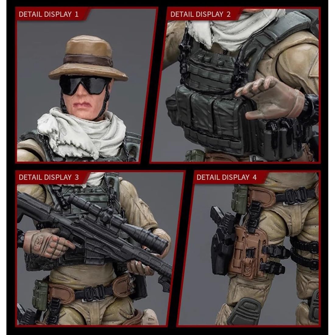 Bewegliche Soldaten Figur, 1/18 Maßstab Vintage Militär Bewegliche Special Forces Soldatenfigur mit Zubehör, Sammelfigur für Teenager und Enthusiasten