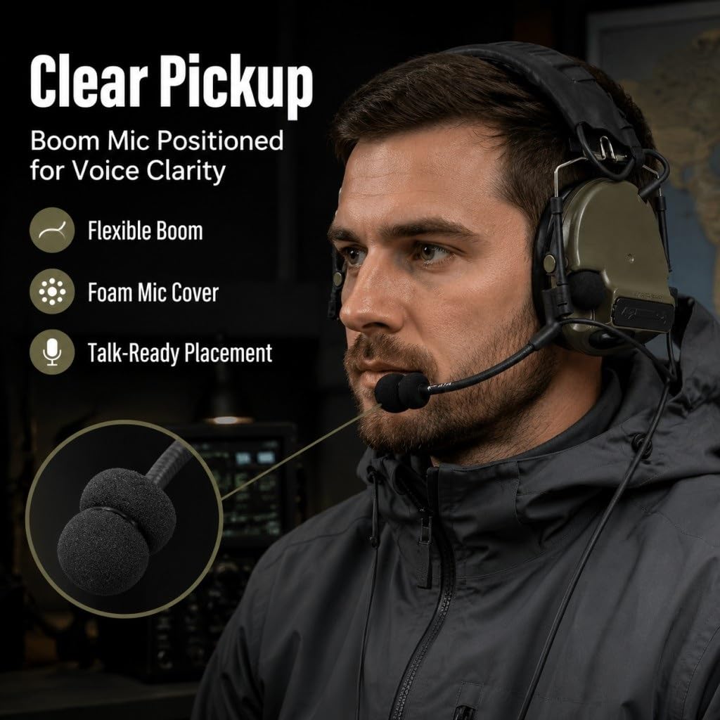 Auriculares Tácticos C3 con Reducción De Ruido, Comunicación Sonido Claro For Deportes Al Aire Libre, Entrenamiento Juegos