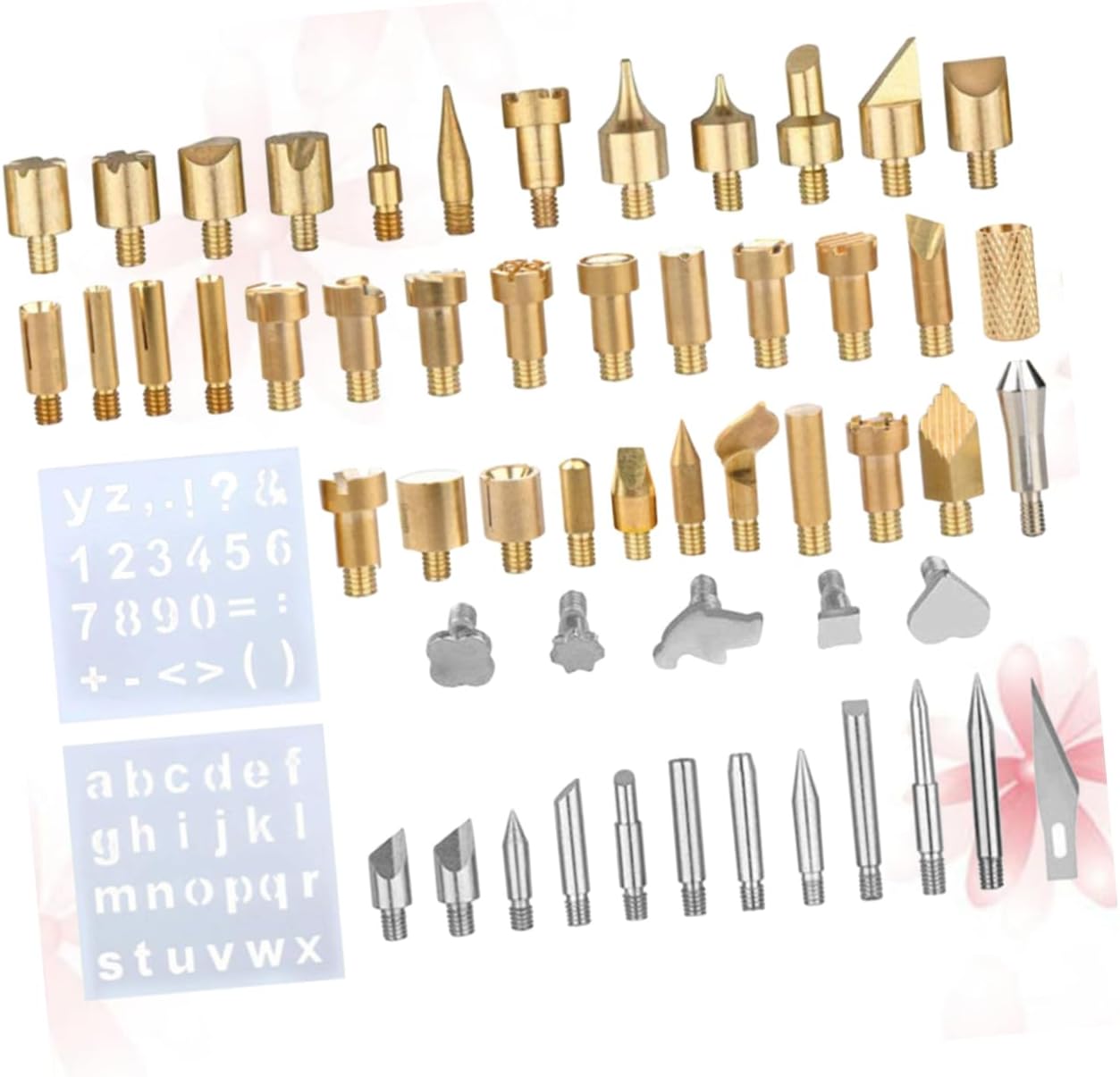 VILLCASE 57pcs Soldering Tip Set Wood Burning Pen Tips Stencil Carving Tool for Pyrography Craft Kit Pyrography Kits