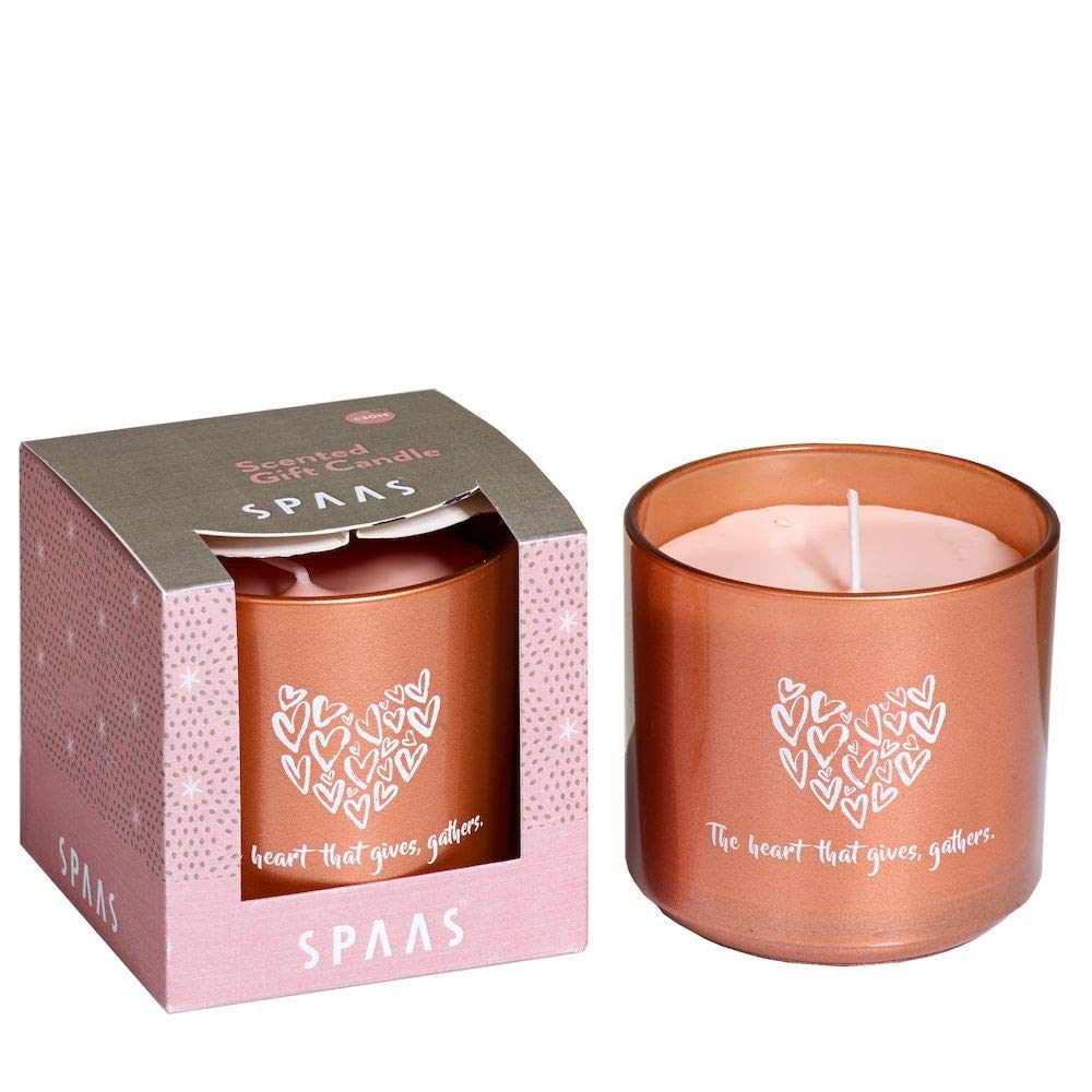 Spaas Rose Blush Scented Candle In Glass In Gift Box Winter, 25 Hours, Crystal Mornings