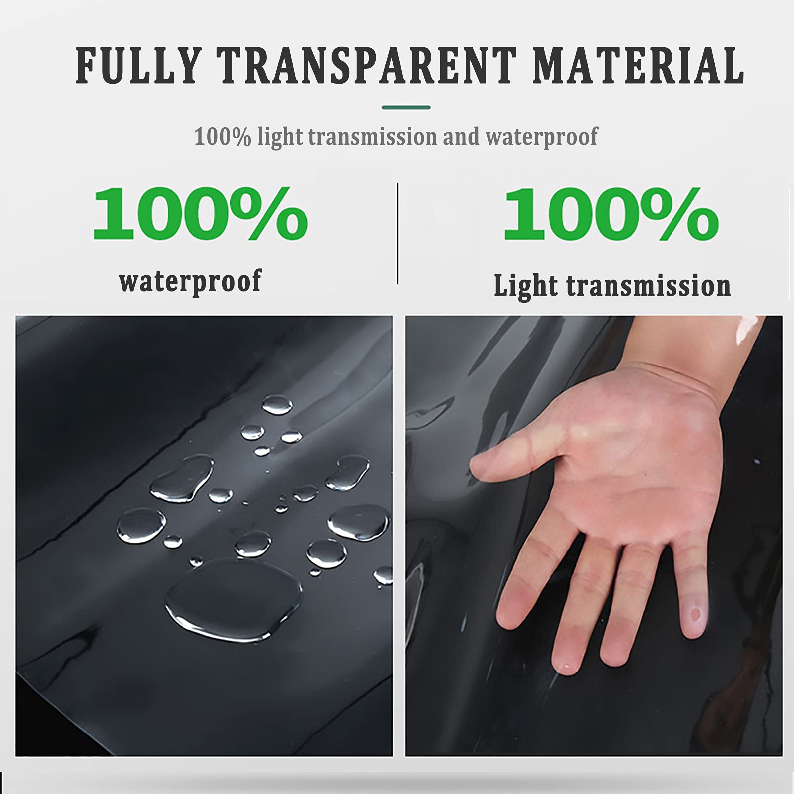 Bâche Imperméable, 400g/m² Bâche Transparente PVC Robuste avec Oeillets, Isolation Anti-Âge Verre Souple, pour Meubles de Jardin/Bûches de Bois/Extérieur/Camping,5x5m/16.4x16.4ft