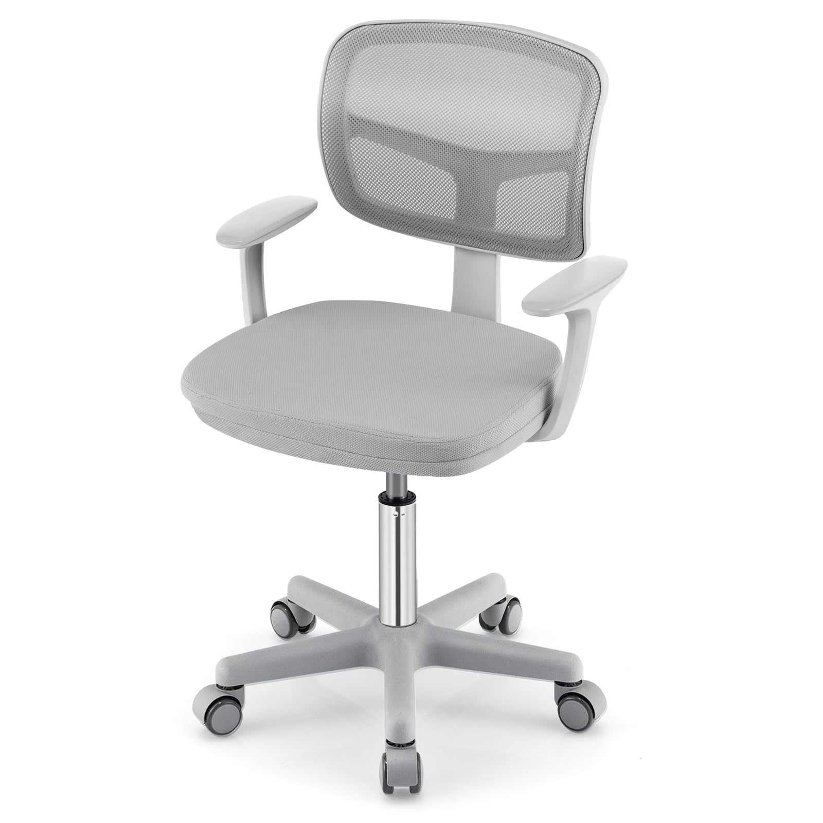 GYMAX Kids Desk Chair (Grey, 54x54x80-92cm, without Footrest)