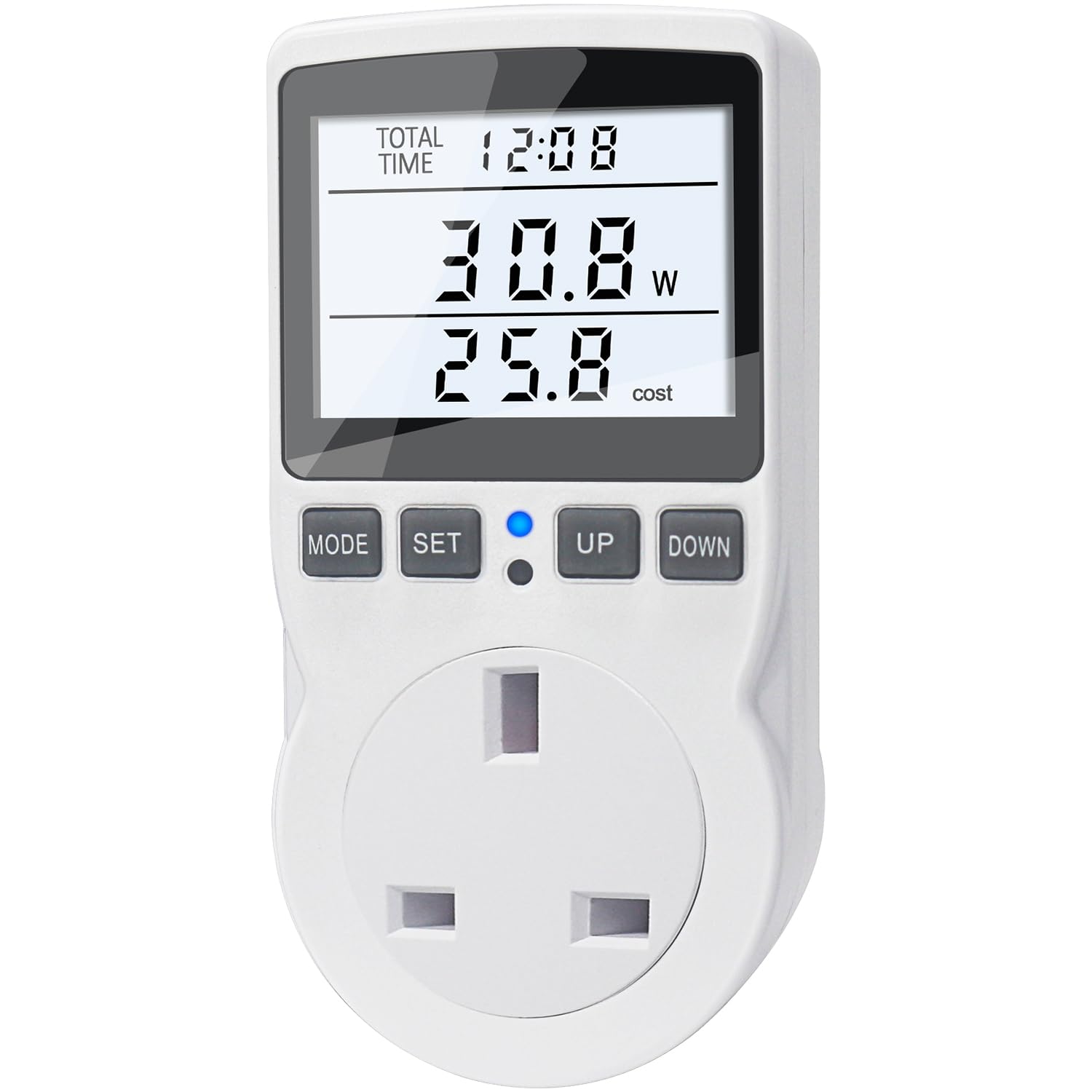 KETOTEK Energy Monitor Plug, Electricity Usage Monitor with 11 Modes, Power Meter Backlight Display, Energy Watt Voltage Amps Power Consumption Meter, Overload Protection for Home Appliances